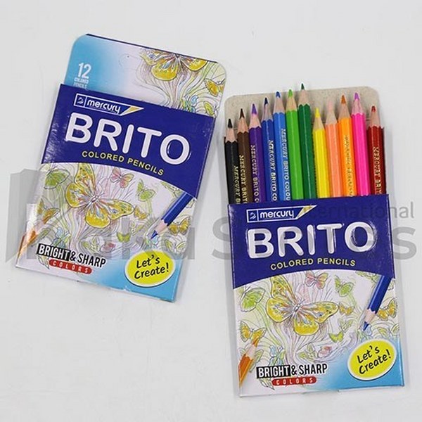 Mercury Brito Colour Pencils 12Pcs Half