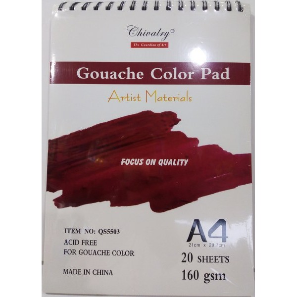 Gouache Colour Pad Chivalry A4 20 Sheets # Qs5503-A4