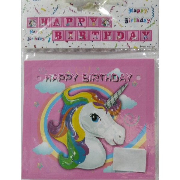 Birthday Unicorn Banner # 1704-8/5577