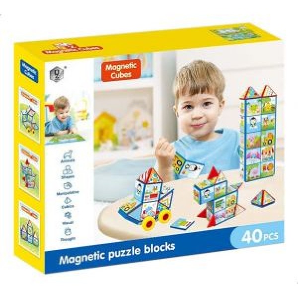 Magnetic Puzzle Blocks 40 Pcs # Hd349A
