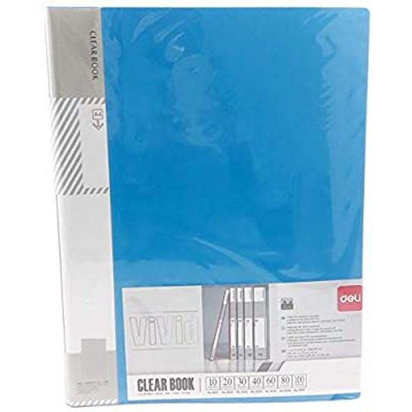 Deli Clear Book Vivdus A4 40 Pockets # 5034