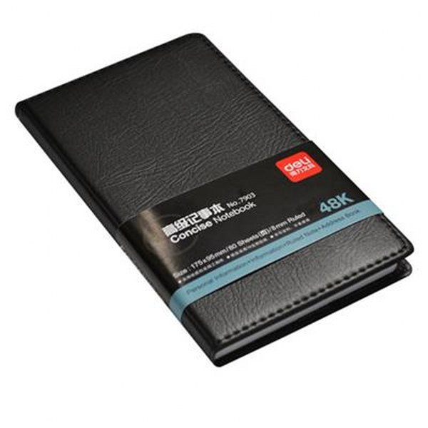 Deli Note Book Black Cover Small # 7903