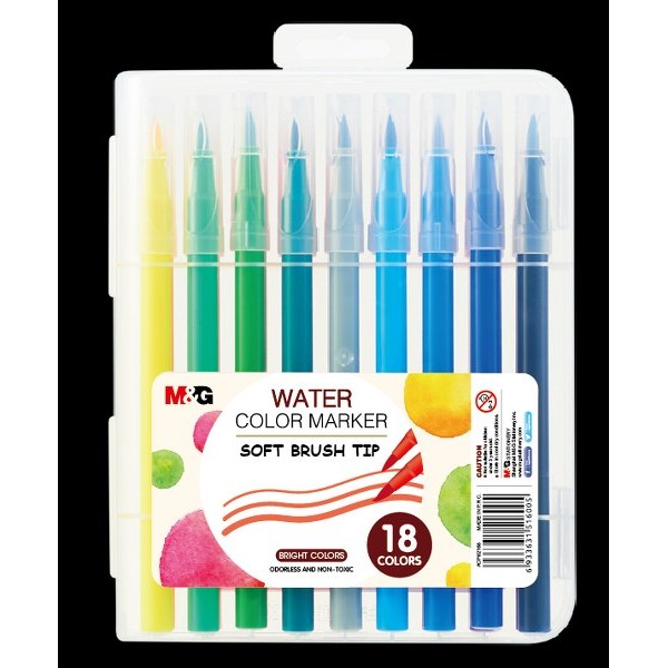 M&G Water Color Marker Soft Brush Tip 18P# Acp92168