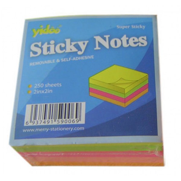 Yidoo Sticky Note Paper 2*2 250 Sheets # 0069