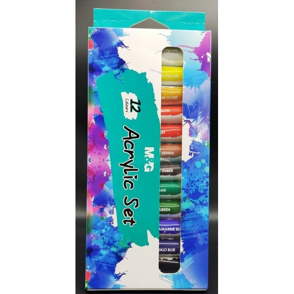 M&G Acrylic Colours 12Ml 12 Pcs Set # Apln6594