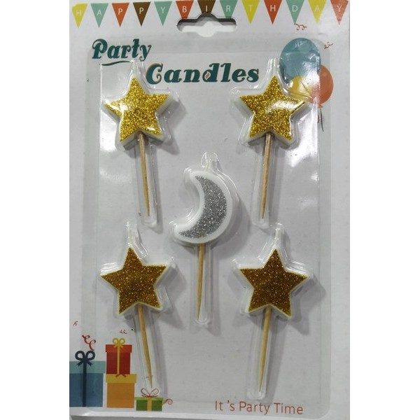 Birthday Candle Toothpick Star Moon # G683