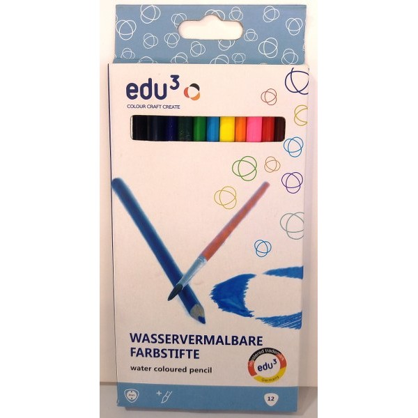 Edu3 Water Color Pencils 12 Pcs Pack # 1201012